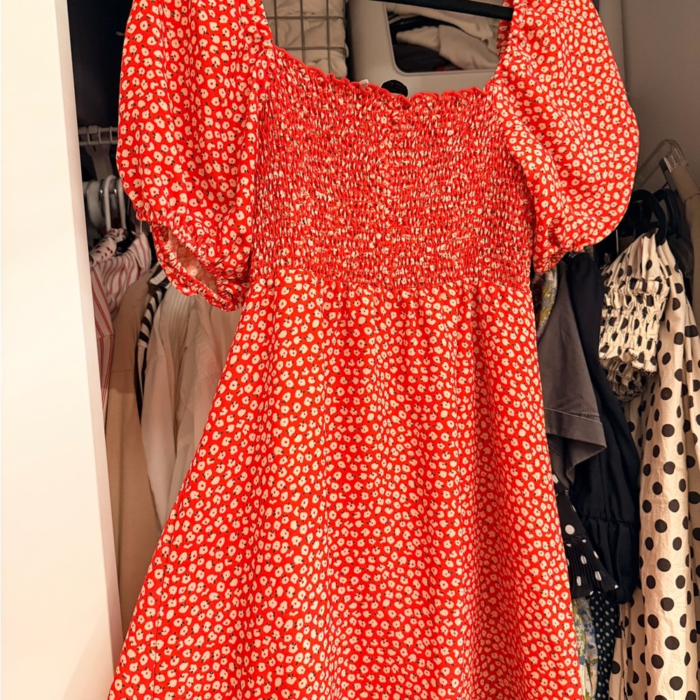 RESA Red and White Floral Mini Dress